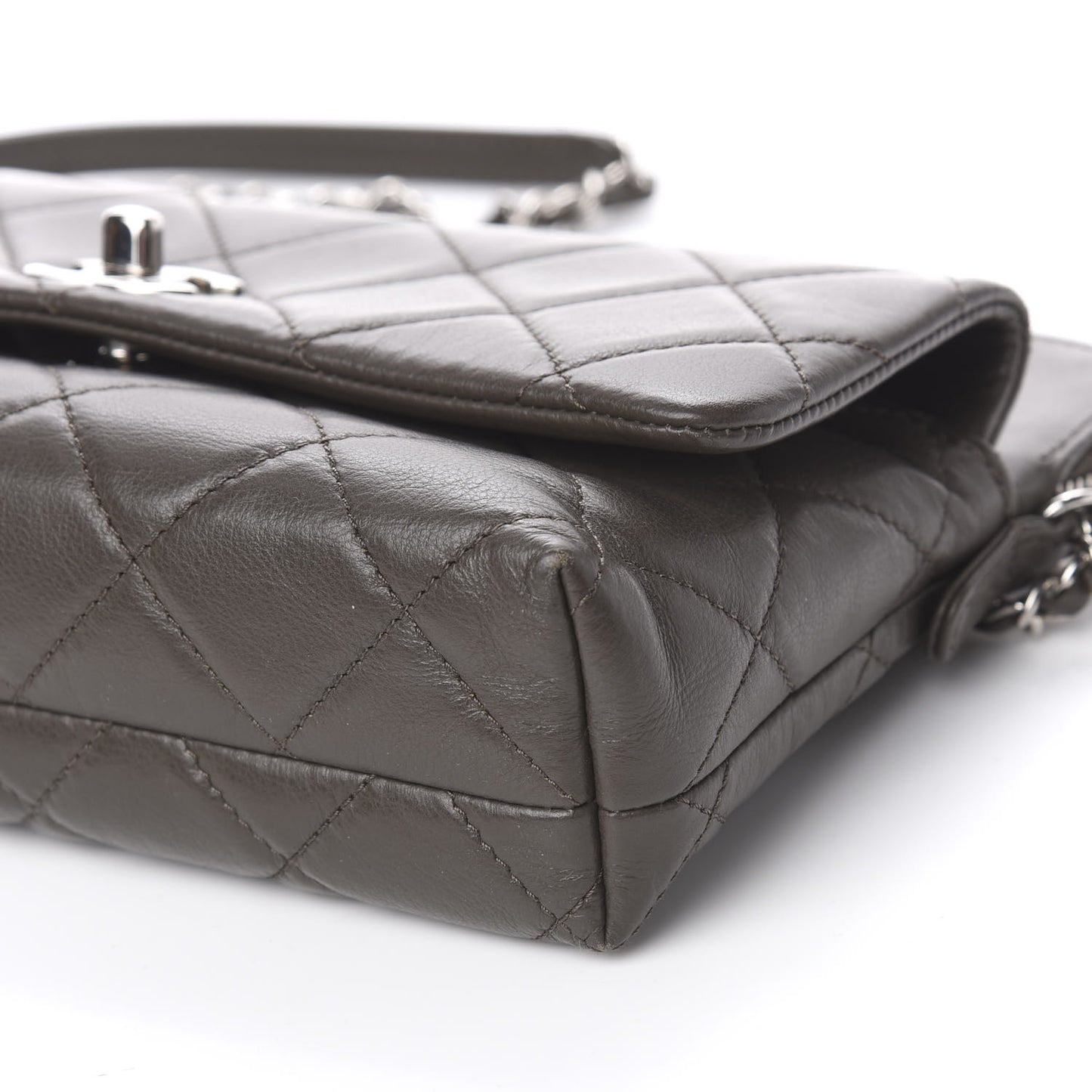 Lambskin Quilted Crossbody Grey