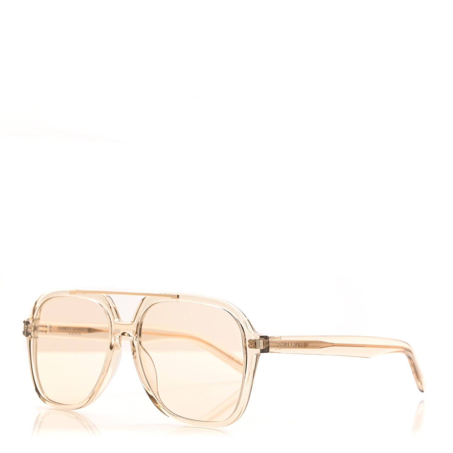 Acetate Geometric Aviator Sunglasses SL 545 Transparent Cream Light Gold