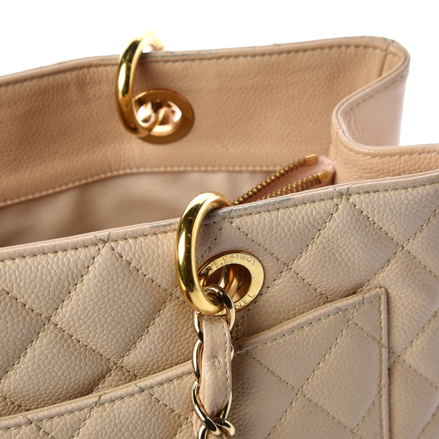 Chanel Caviar Quilted Grand Shopping Tote GST Beige Clair 14 of 27