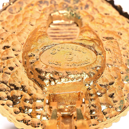 Chanel CC Button Clip On Earrings Gold 4 of 4