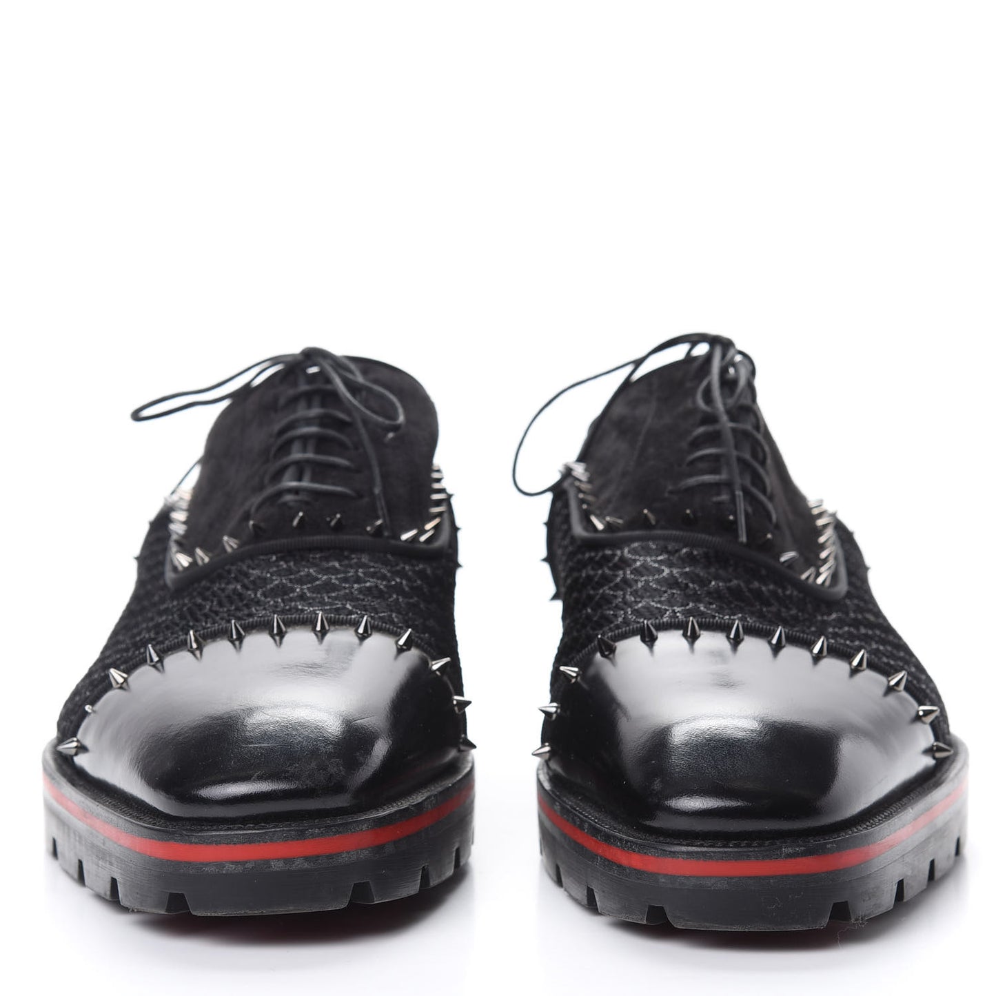 Suede Calfskin Spikes Champignac Mens Flat Oxfords 44 Black
