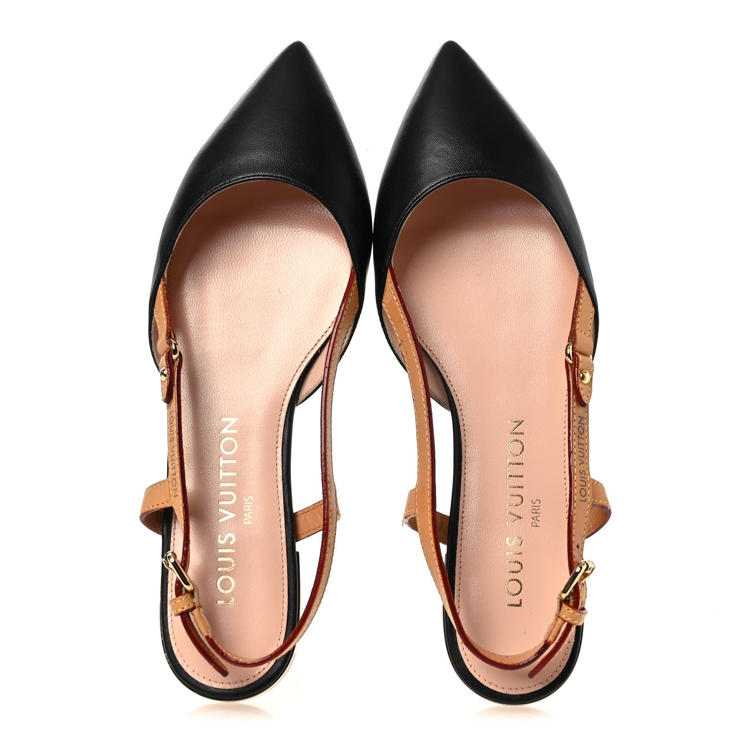 Louis Vuitton Calfskin Blossom Slingback Flat Ballerina 36 Black 2 of 12