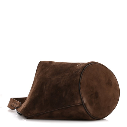 Khaite Suede Calfskin Mini Lotus Tote  Dark Brown 4 of 9