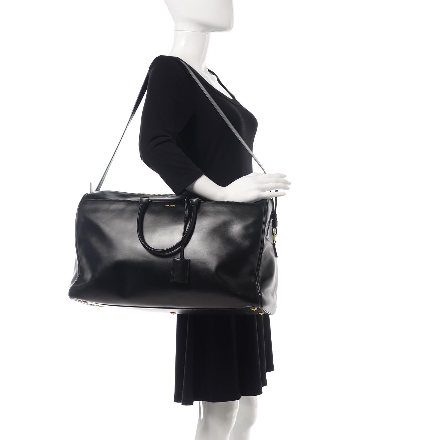 Saint Laurent Calfskin Classic Duffle 24 Black 2 of 13