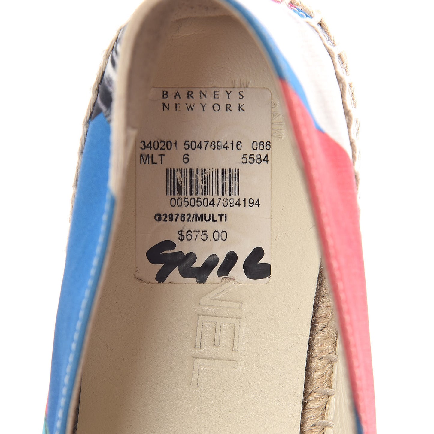 Patent Fabric CC Espadrilles 36 Multicolor Black