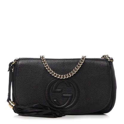 Gucci Pebbled Calfskin Medium Soho Flap Crossbody Black 1 of 11