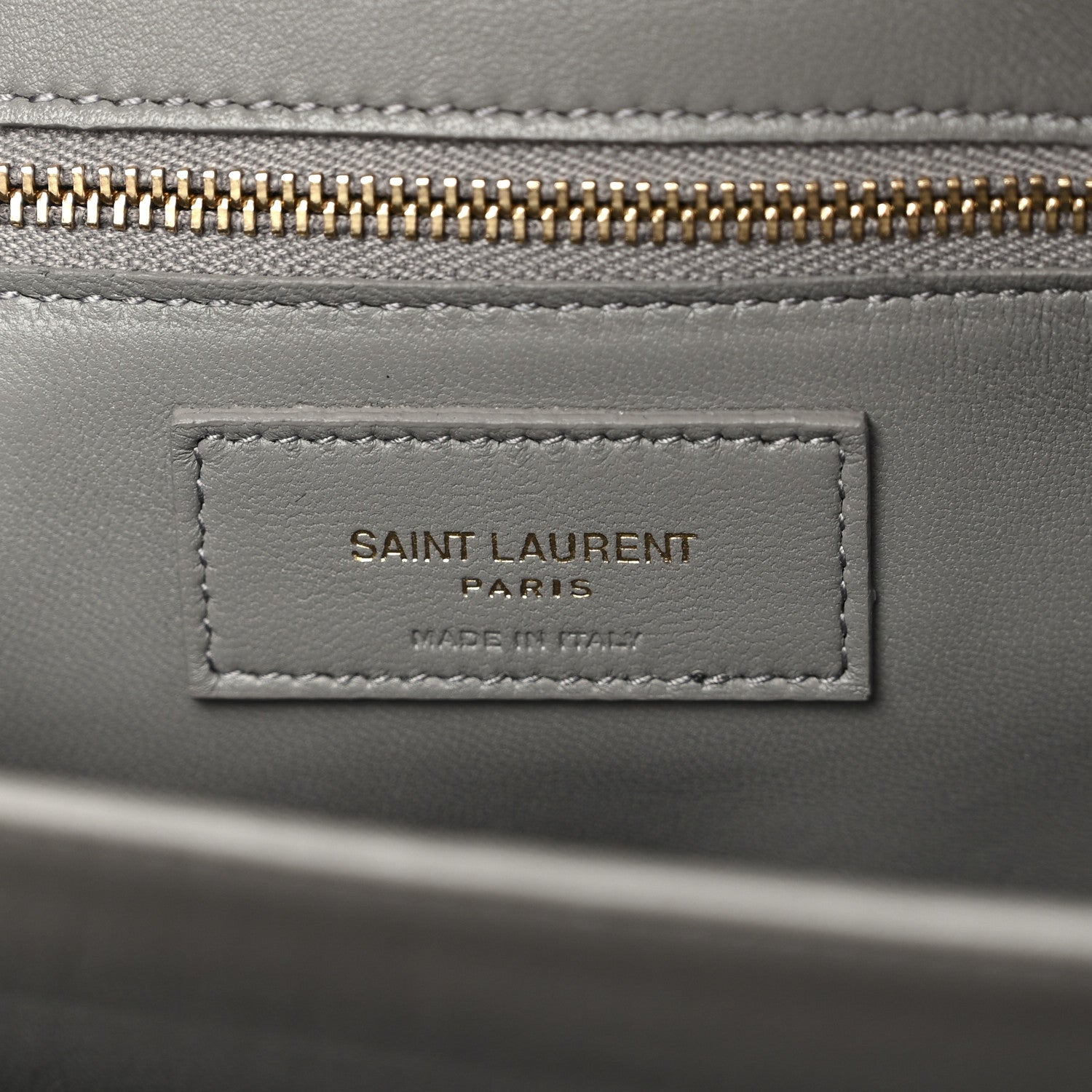 Saint Laurent Smooth Calfskin Le Maillon Satchel Grey 6 of 15