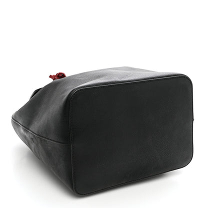 Fendi Vitello Cruise Bi-Color FF 1974 Embossed F is Fendi Drawstring Backpack Black Fragola Maya 3 of 9