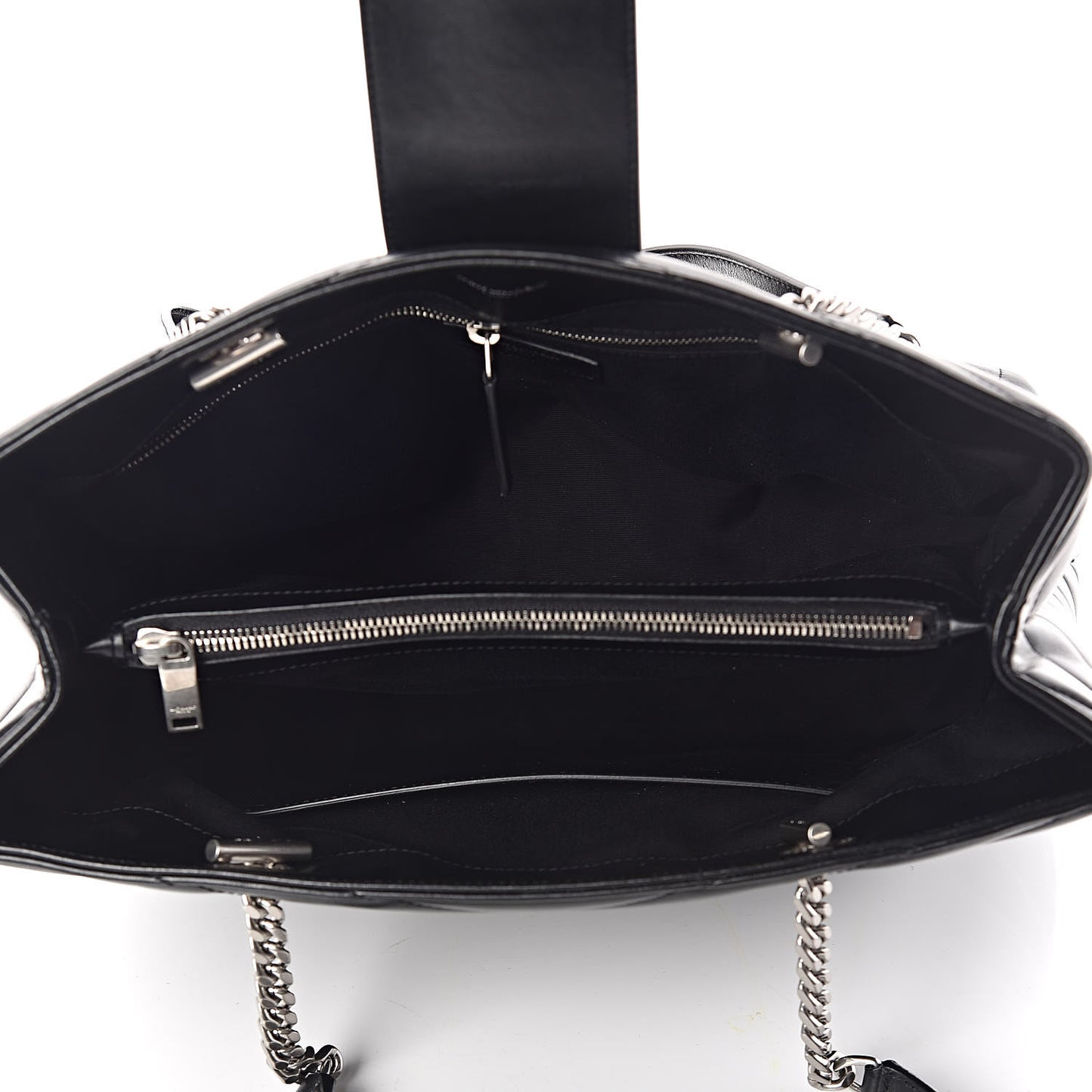 Calfskin Y Quilted Monogram Large Loulou Shopper Black