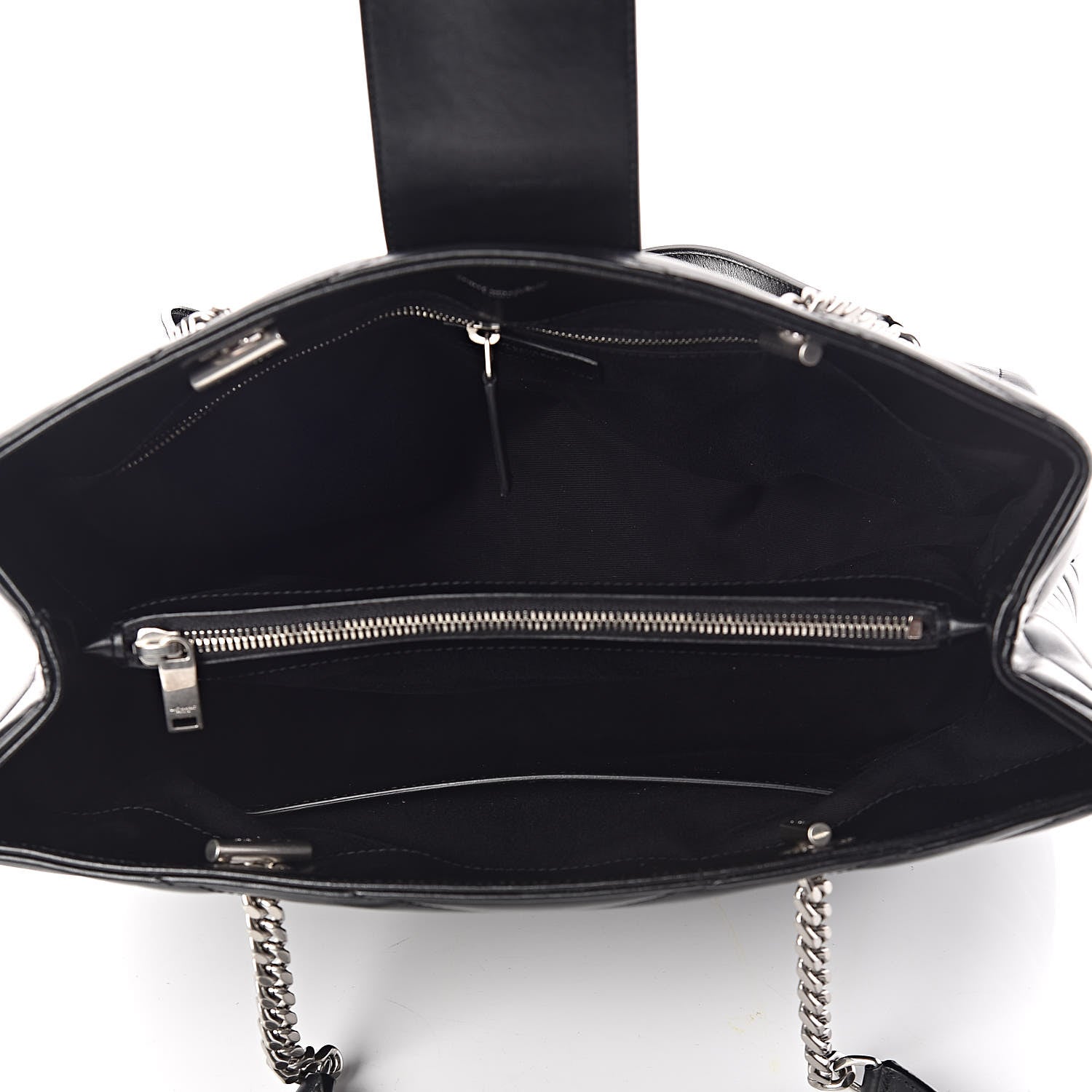 Saint Laurent Calfskin Y Quilted Monogram Large Loulou Shopper Black 5 of 10