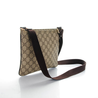 Gucci GG Supreme Monogram Small Flat Messenger Bag Dark Brown 3 of 7
