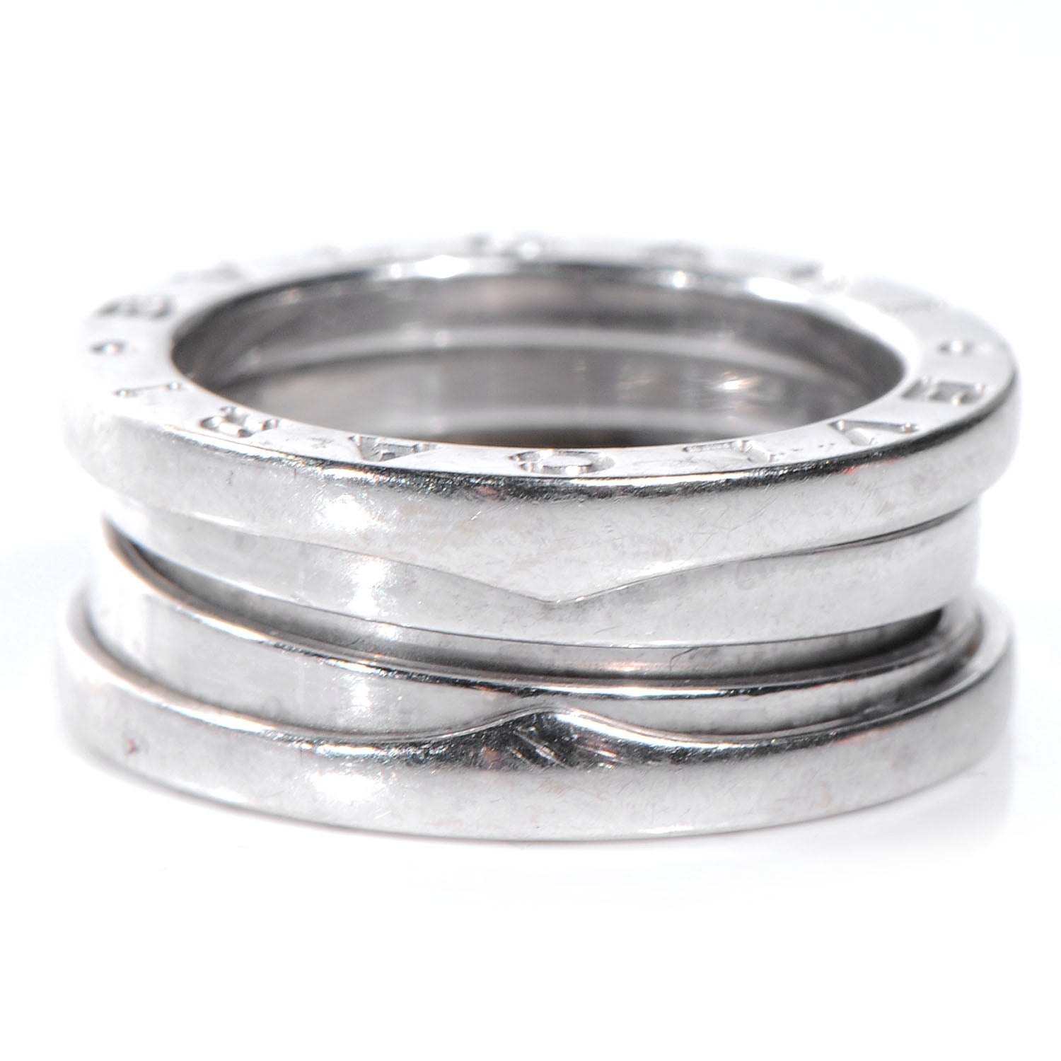 Bulgari BVLGARI 18k White Gold B.Zero1 Three Band Ring size 4 1 of 5