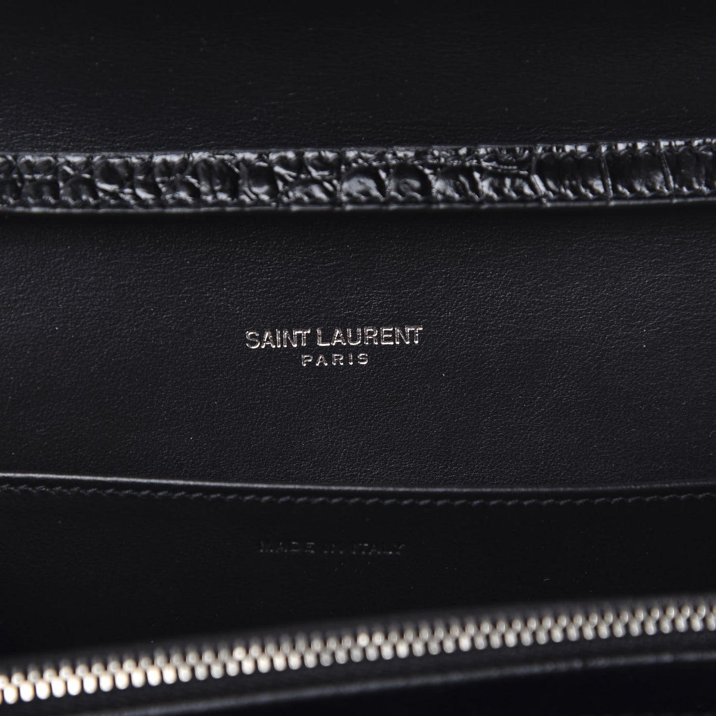 Calfskin Crocodile Embossed Monogram Uptown Crossbody Black