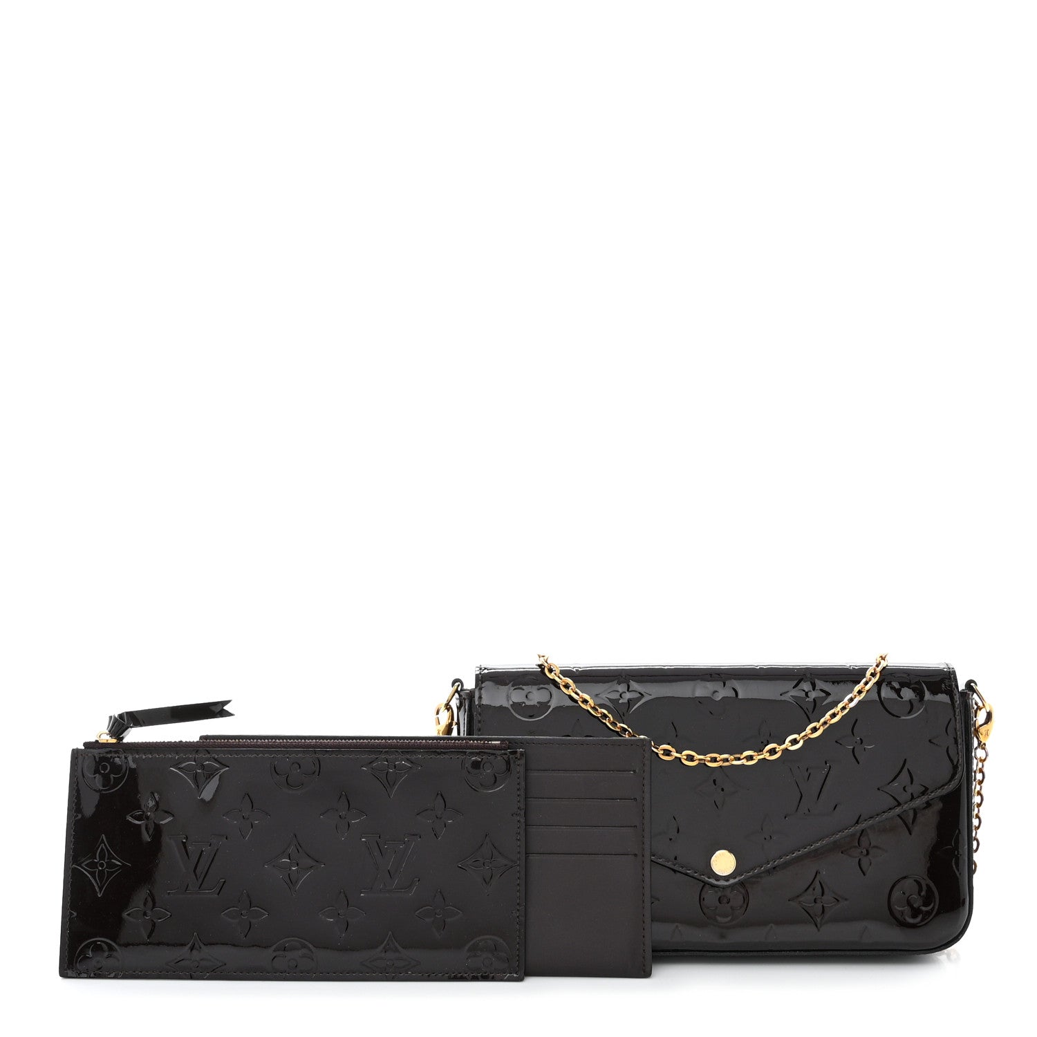 Louis Vuitton Vernis Pochette Felicie Chain Wallet Amarante 3 of 15