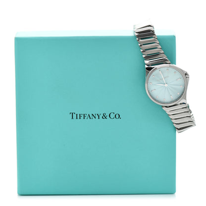 Tiffany Stainless Steel Diamond 28mm Metro 2-Hand Quartz Watch Ice Blue 5 of 5