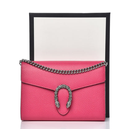 Gucci Dollar Calfskin Crystal Mini Dionysus Chain Wallet Box Pink 9 of 9