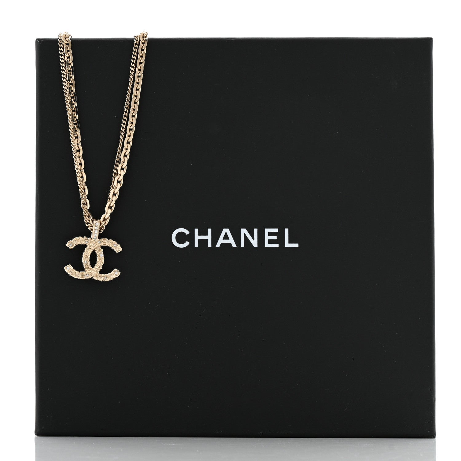 Chanel Crystal CC Multi Strand Chain Necklace Gold 6 of 6