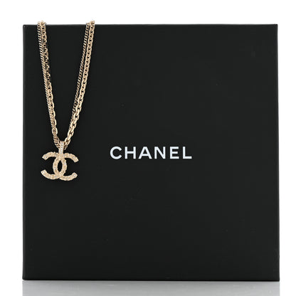 Chanel Crystal CC Multi Strand Chain Necklace Gold 6 of 6