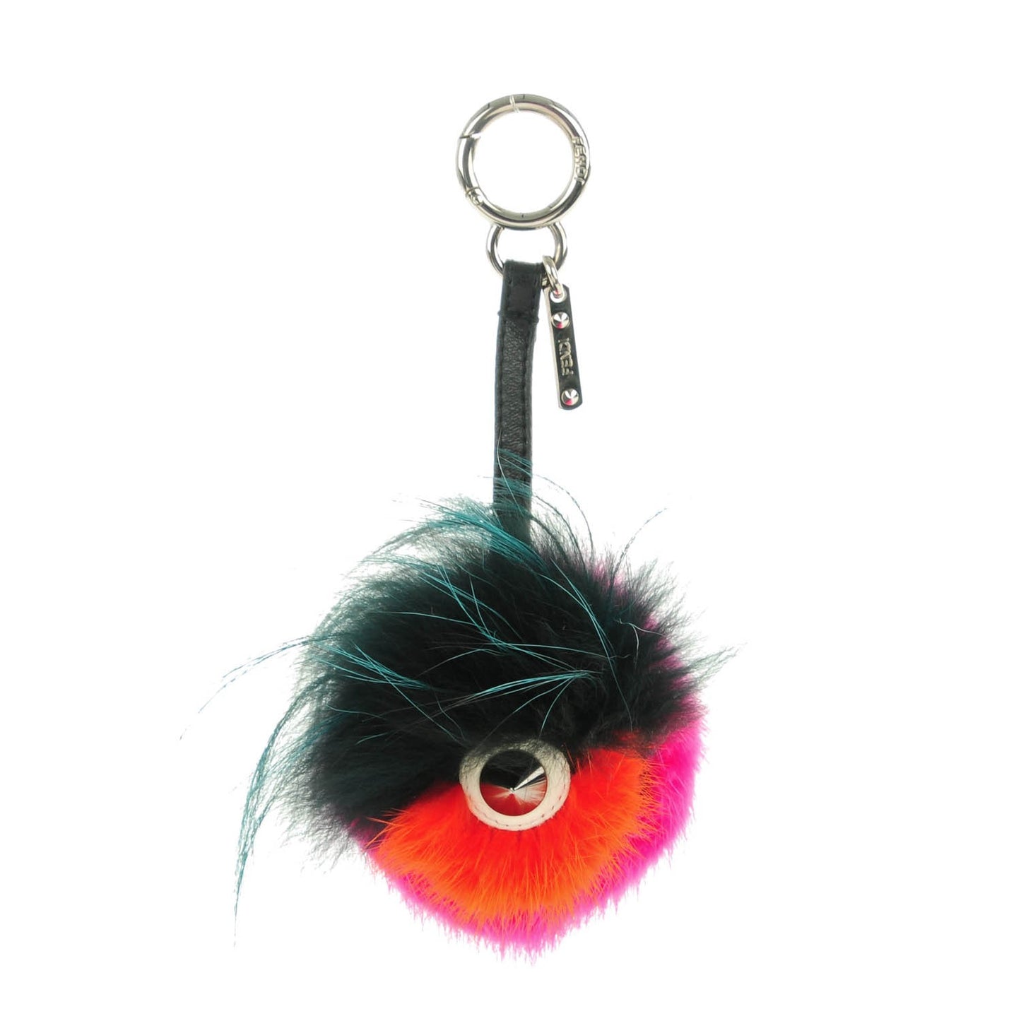 Mink Fox Fur QuTweet Coucou Bag Bug Charm Pink