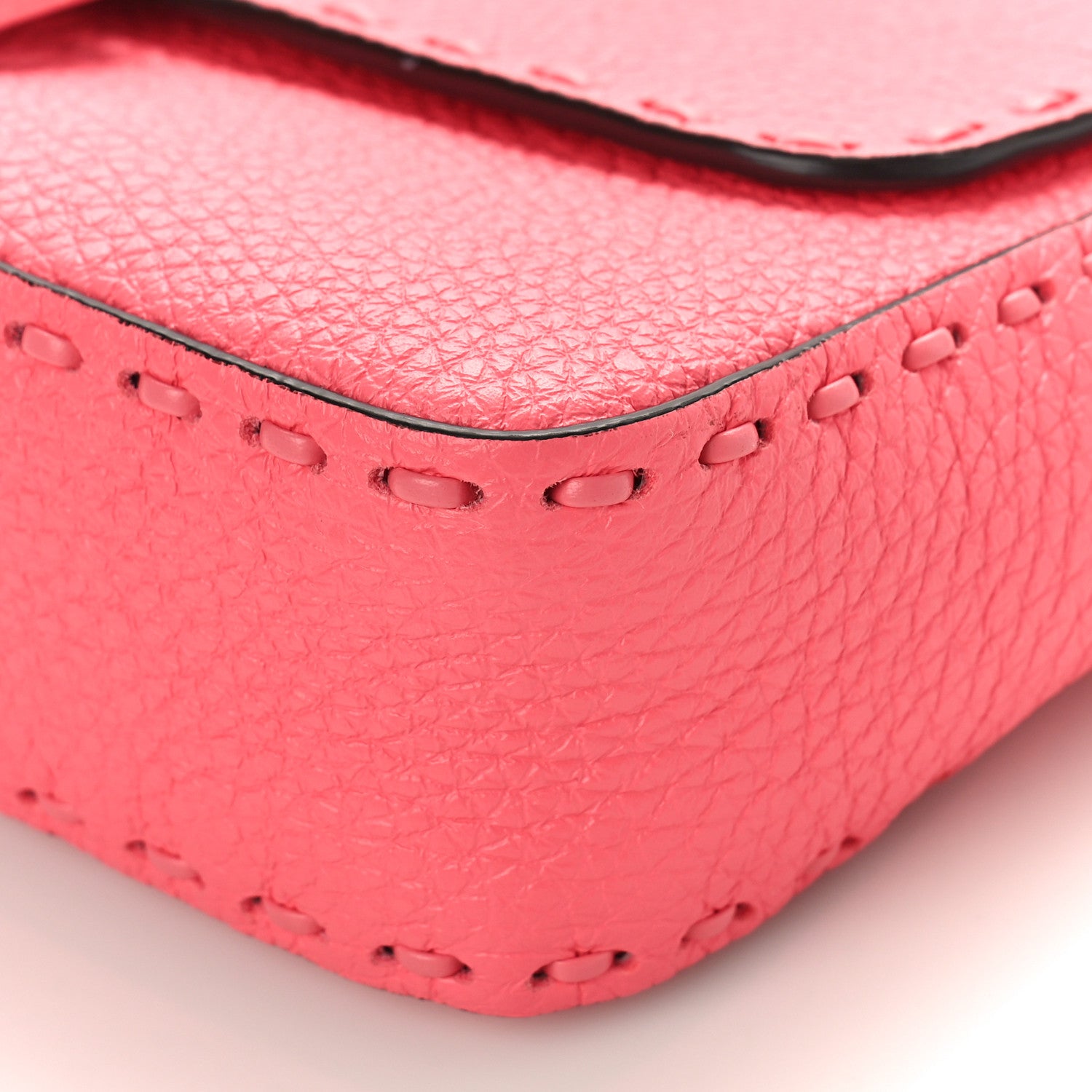Fendi Cuoio Roma Sellerissima Nappa Sintetica Tape Stitch Baguette Pink Dalia 8 of 8