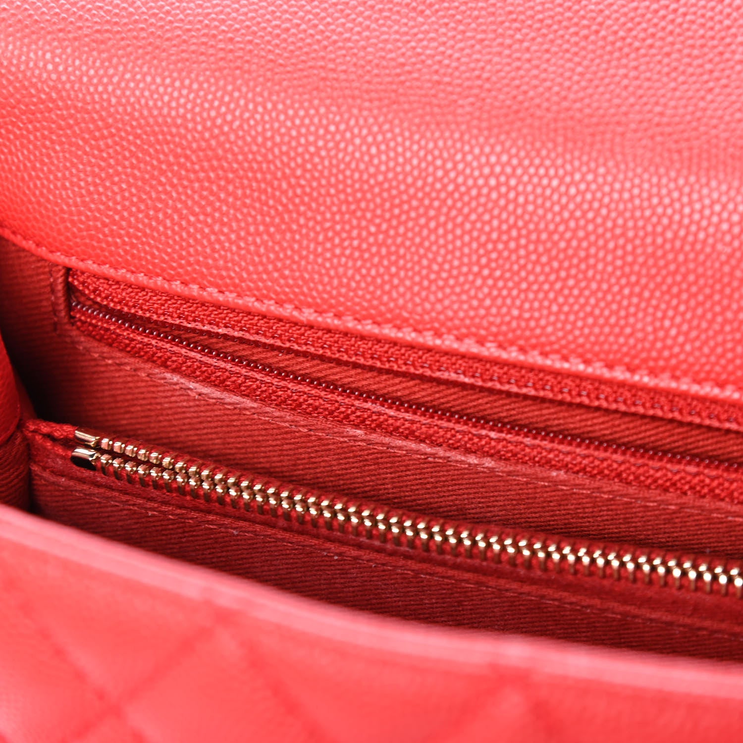 Chanel Caviar Quilted Small Coco Handle Flap Red 11 of 13
