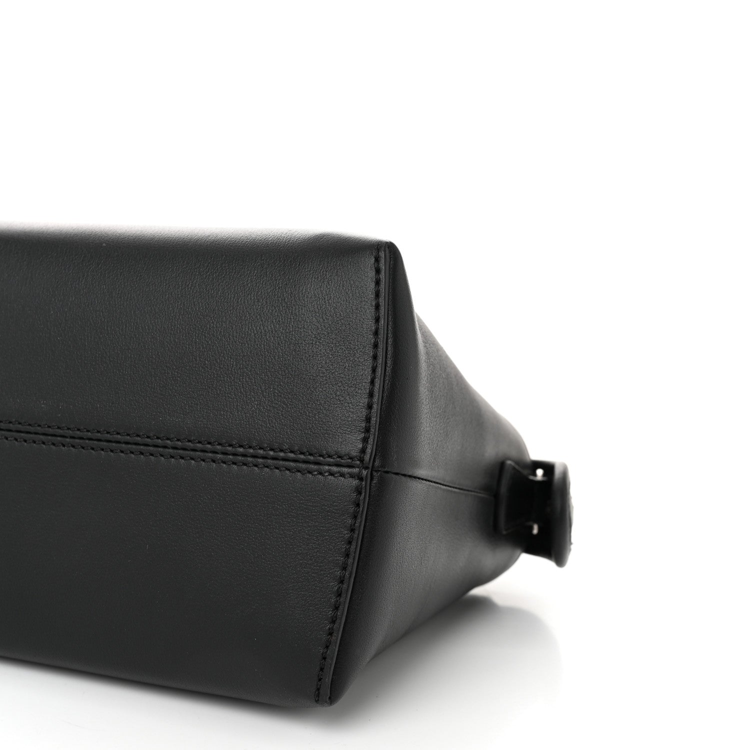 Fendi Vitello Dolce Bi-Color FF 1974 Embossed Medium By The Way Boston Bag Black Maya 10 of 11