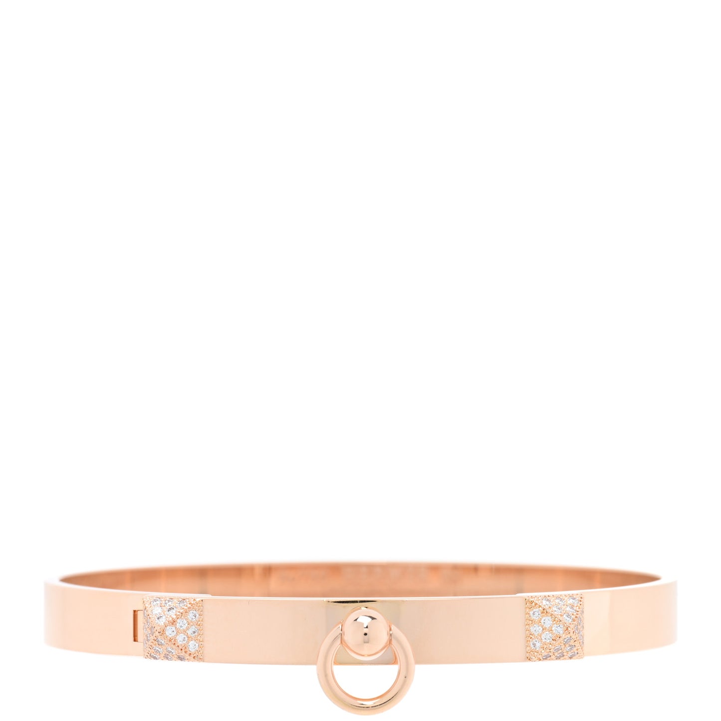 18K Rose Gold Diamond PM Collier De Chien Bracelet SH