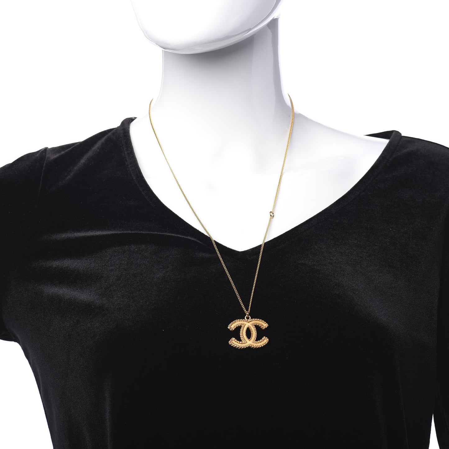 Metal CC Necklace Matte Gold