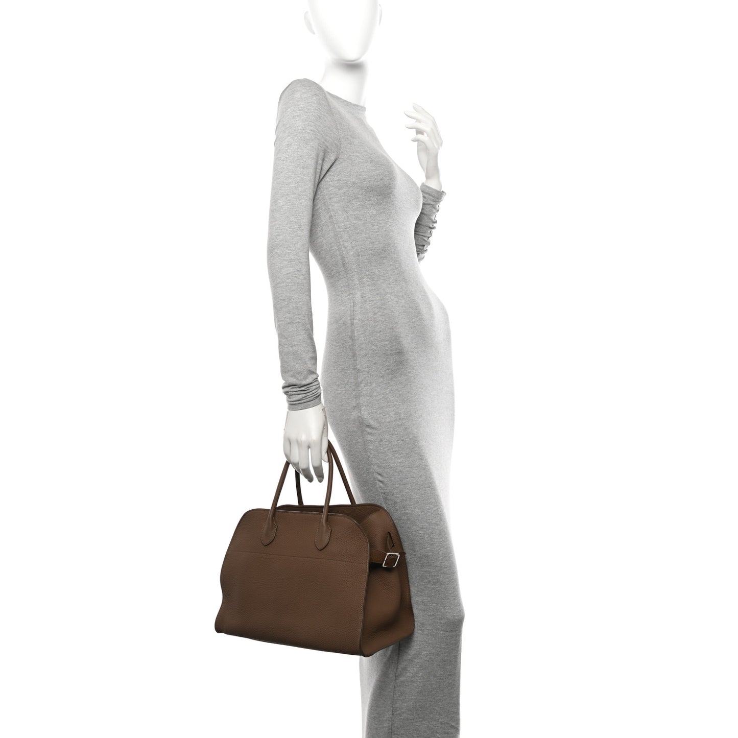 Matte Grained Calfskin Soft Margaux 12 Taupe