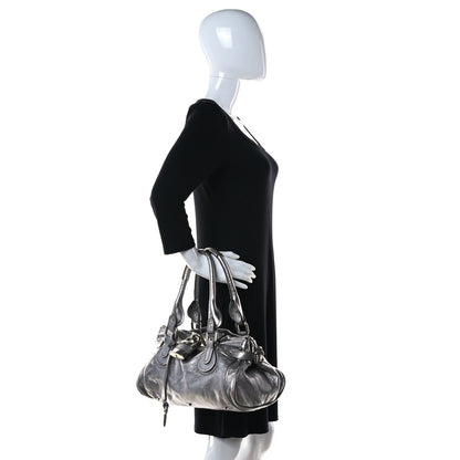 Chloe Metallic Calfskin Paddington Satchel Silver 2 of 12