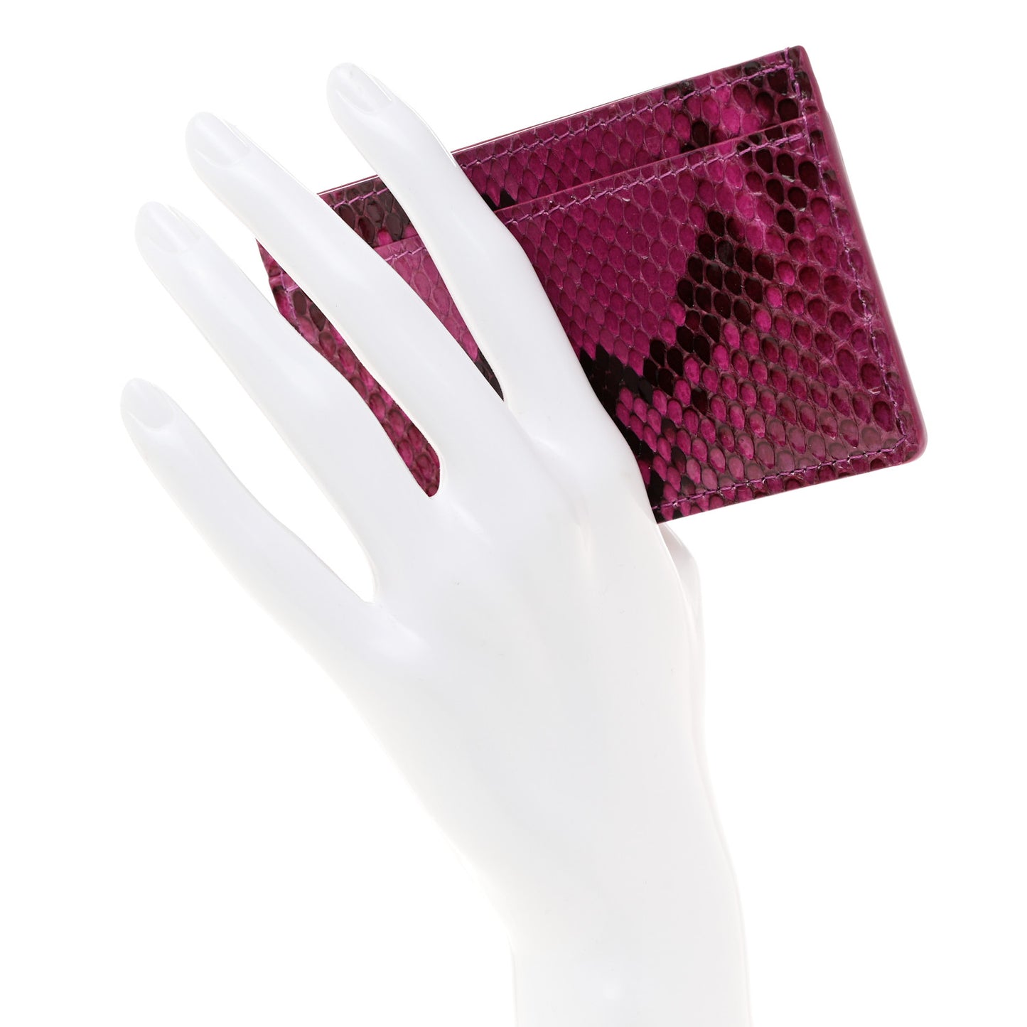 Snakeskin Card Holder Fuchsia