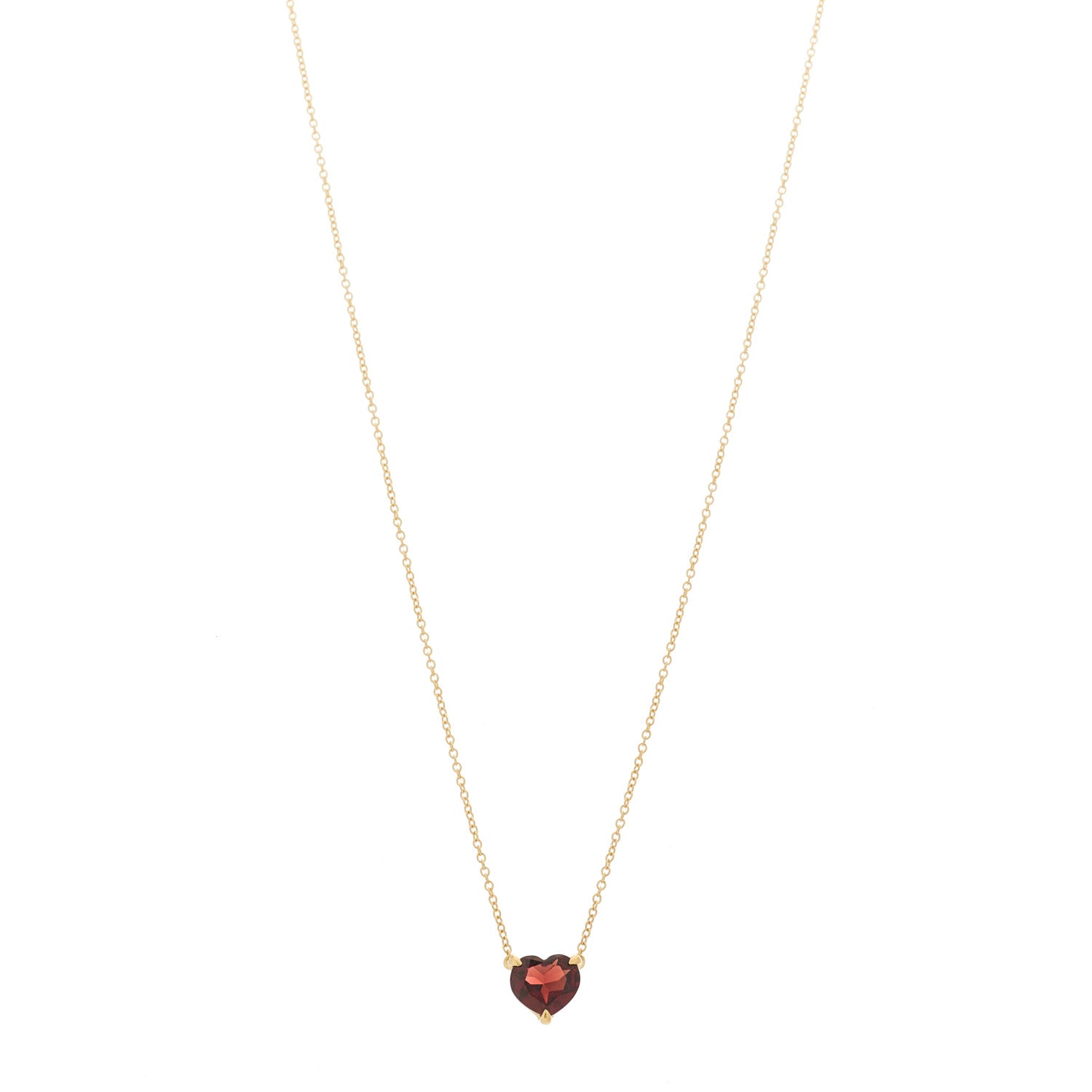 David Yurman 18K Yellow Gold Garnet Heart Pendant Necklace 1 of 6