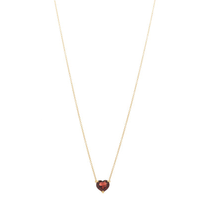 David Yurman 18K Yellow Gold Garnet Heart Pendant Necklace 1 of 6