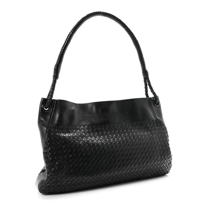 Bottega Veneta Nappa Intrecciato Shoulder Bag Black 3 of 10
