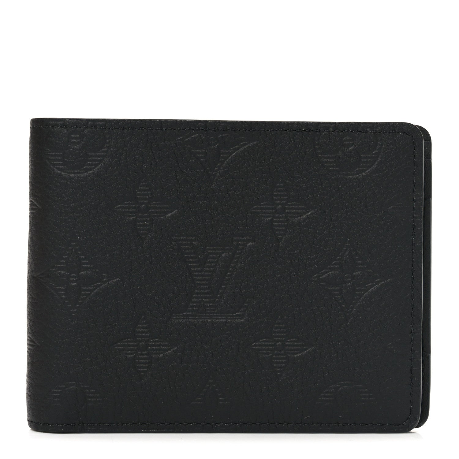Louis Vuitton Calfskin Monogram Shadow Multiple Wallet Black 1 of 7