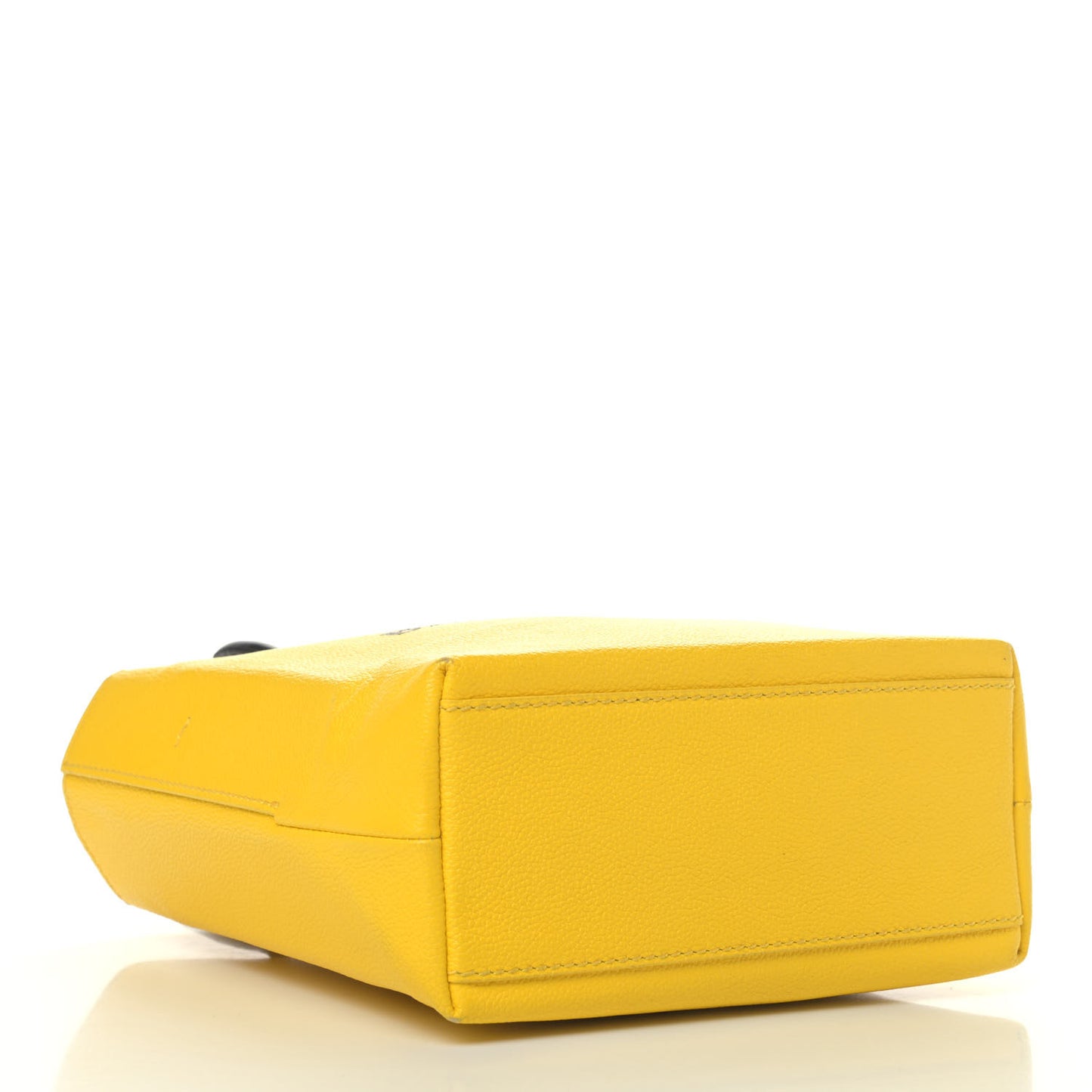 Heritage Calfskin Logo XXS Shopping Tote Jaune Primaire Black