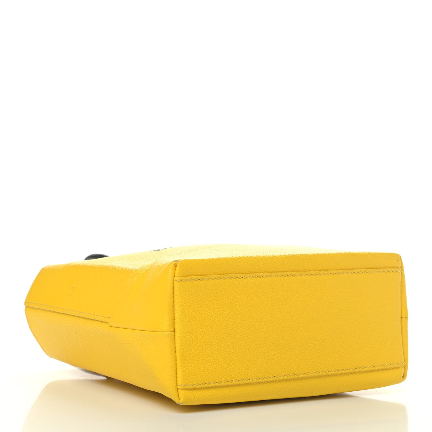 Balenciaga Heritage Calfskin Logo XXS Shopping Tote Jaune Primaire Black 3 of 4