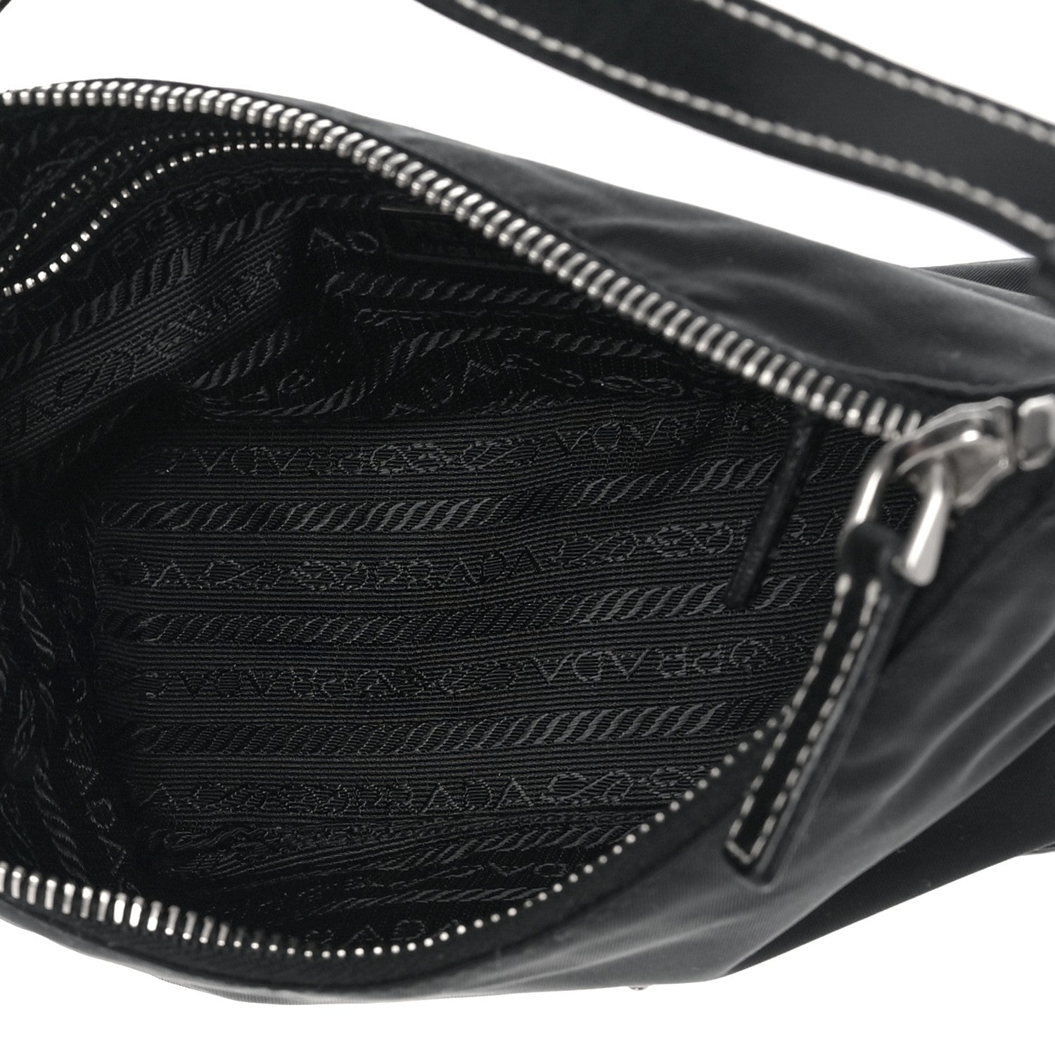Prada Tessuto Nylon Pochette Bag Black 5 of 7