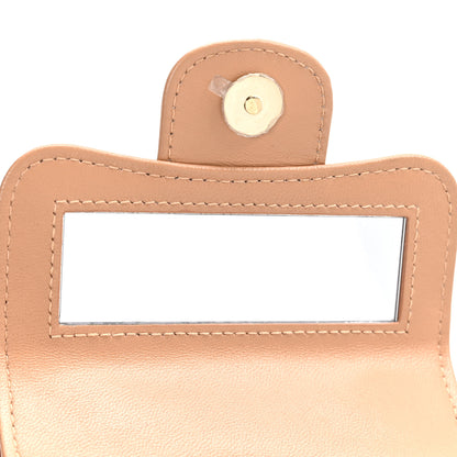 Chanel Lambskin Quilted Bi-Color Top Handle Clutch With Chain Beige Brown 8 of 12