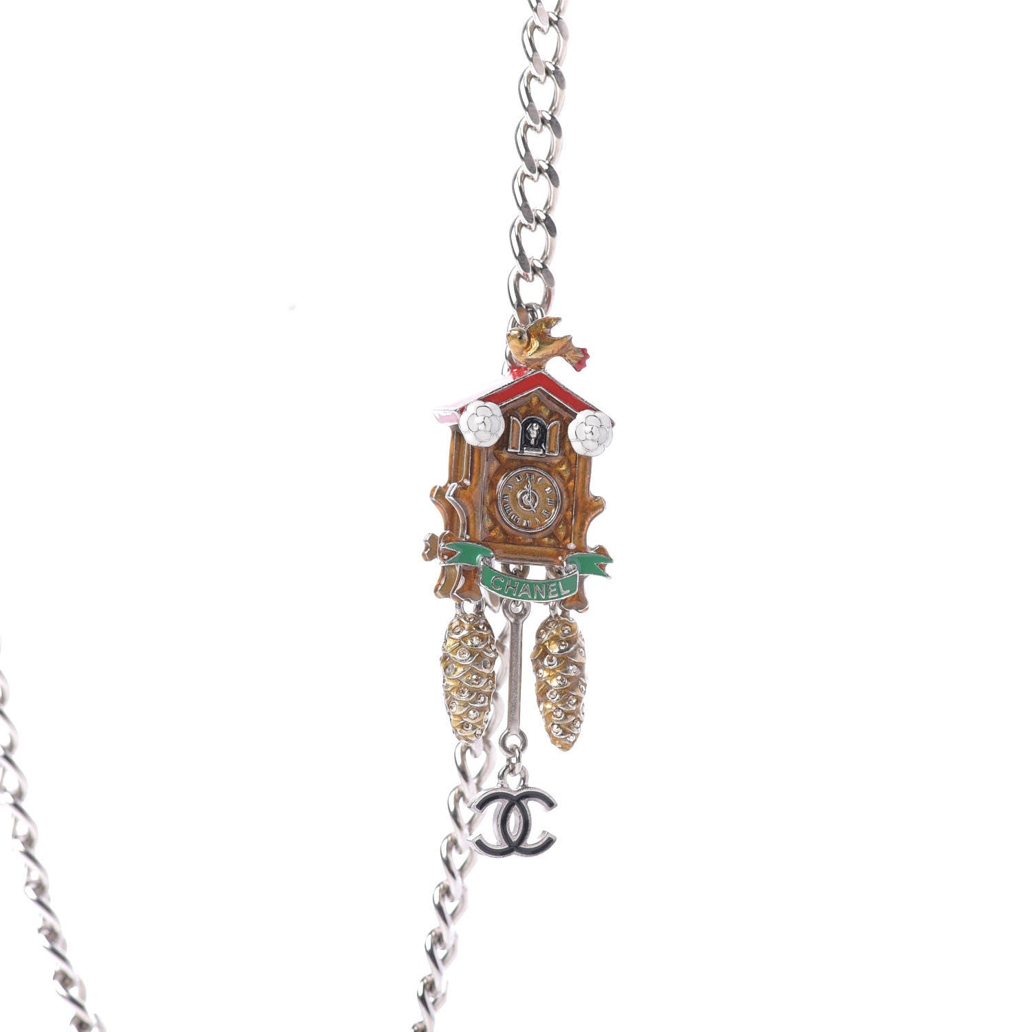 Chanel Paris Salzburg Charm Necklace Silver 6 of 11