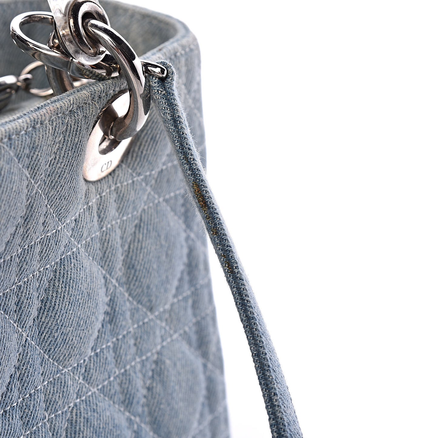 Denim Cannage Medium Lady Dior Blue