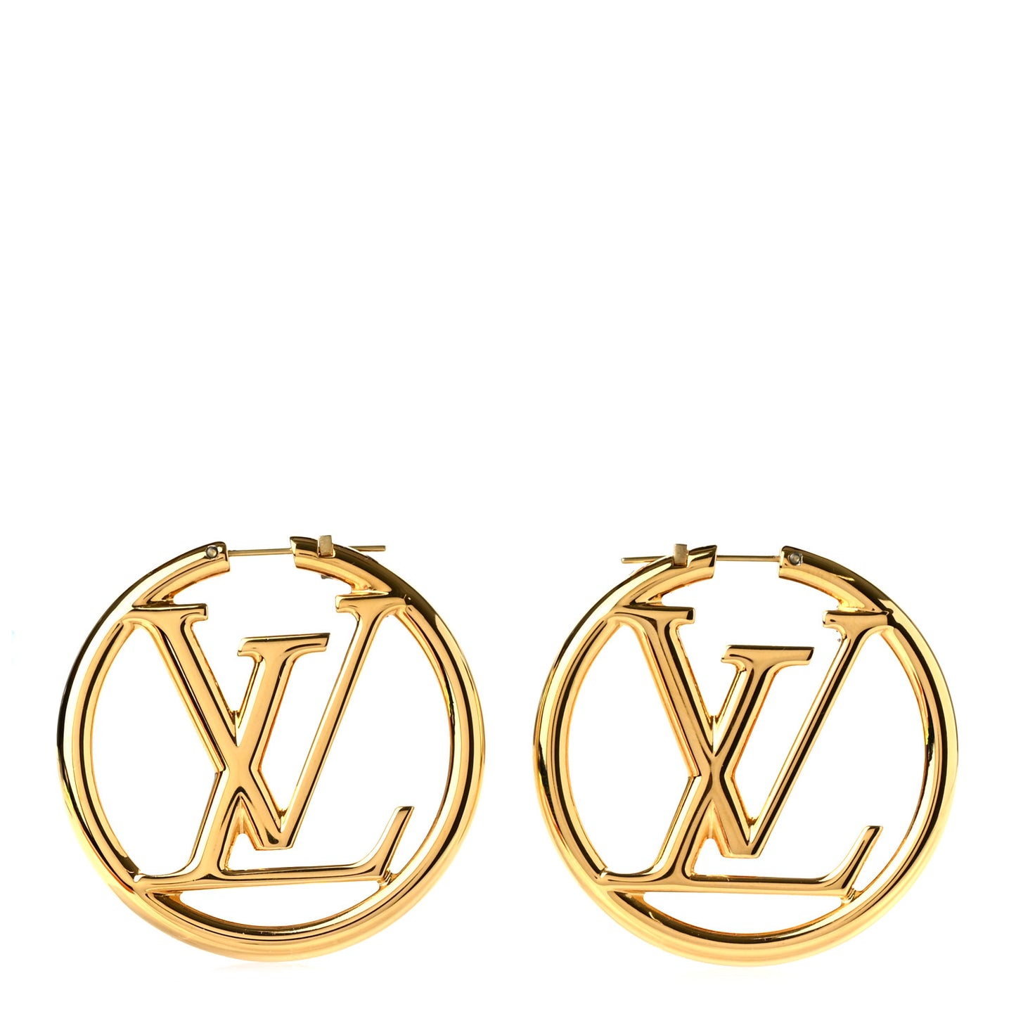 Metal Louise Hoop Earrings Gold