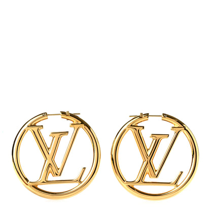 Louis Vuitton Metal Louise Hoop Earrings Gold 1 of 6