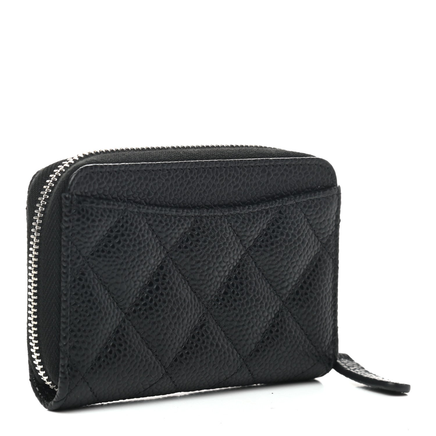 Chanel Caviar Quilted Zip Coin Purse Black 3 of 7