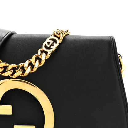 Gucci Roxy Calfskin Blondie Chain Shoulder Flap Bag Black 8 of 12