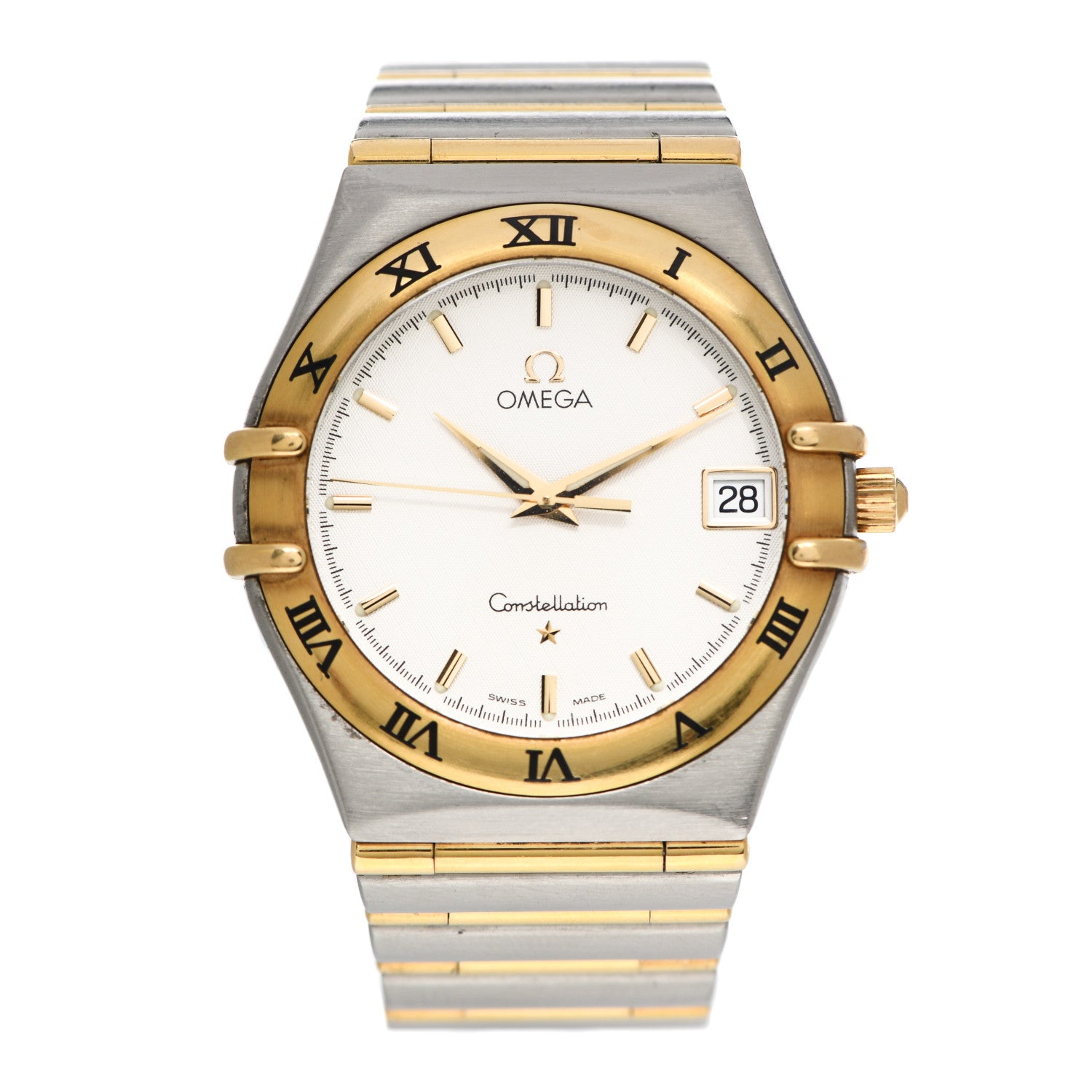 Omega Stainless Steel 18K Yellow Gold 33mm Constellation Quartz Watch White 1312.30 1 of 5