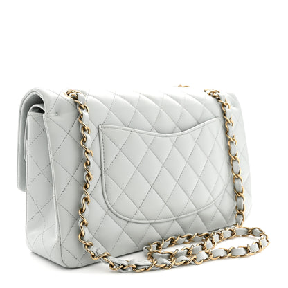 Chanel Lambskin Quilted Medium Double Flap Light Blue 3 of 12