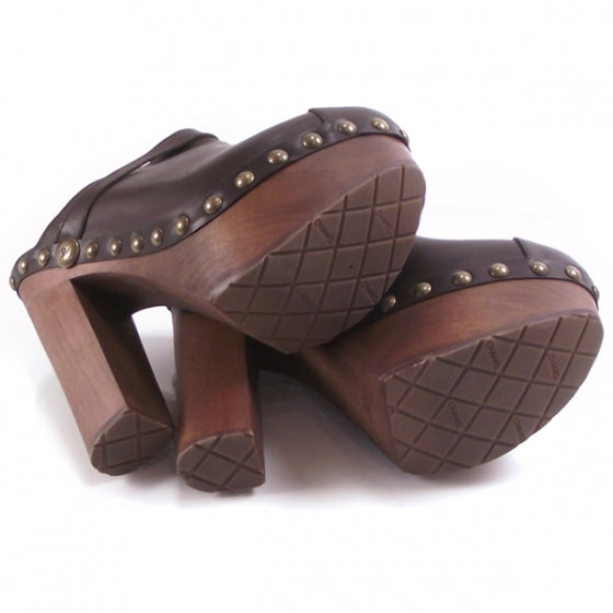 Chanel Leather Studded Clogs 36.5 5 of 9