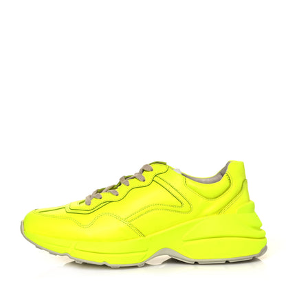 Gucci Calfskin Mens Rhyton Sneakers 8 Yellow Fluo 1 of 8
