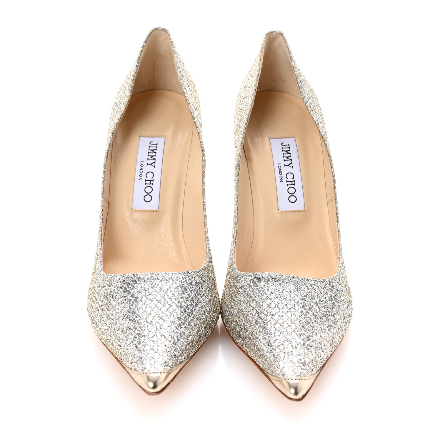 Lame Glitter Pointy Toe Romy 100 Pumps 39 Light Bronze